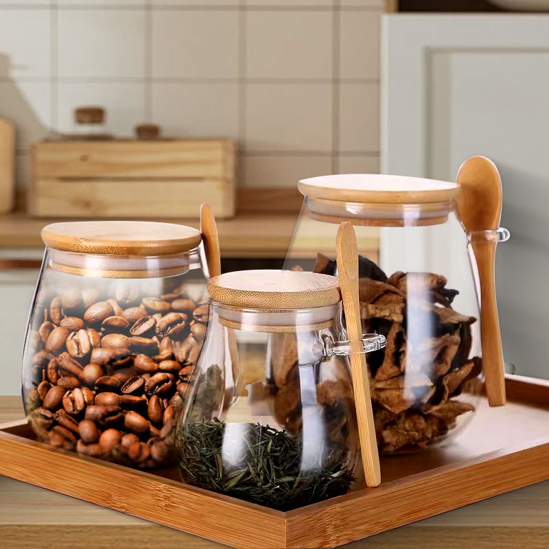 Food Storage Glass Set - 34Oz Verzegelde Glazen Pot Met Lepel