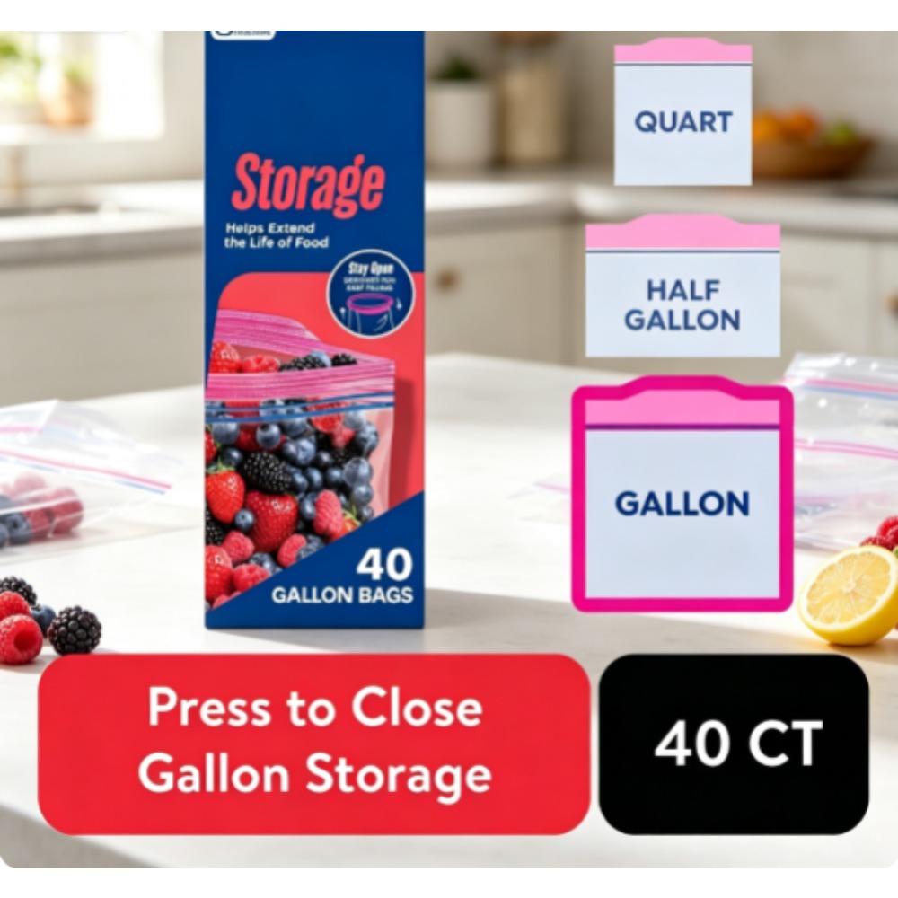 Food Storage Brands - Ziploc-merk voedselbewaarzakjes, schoolspullen, met Grip 'n