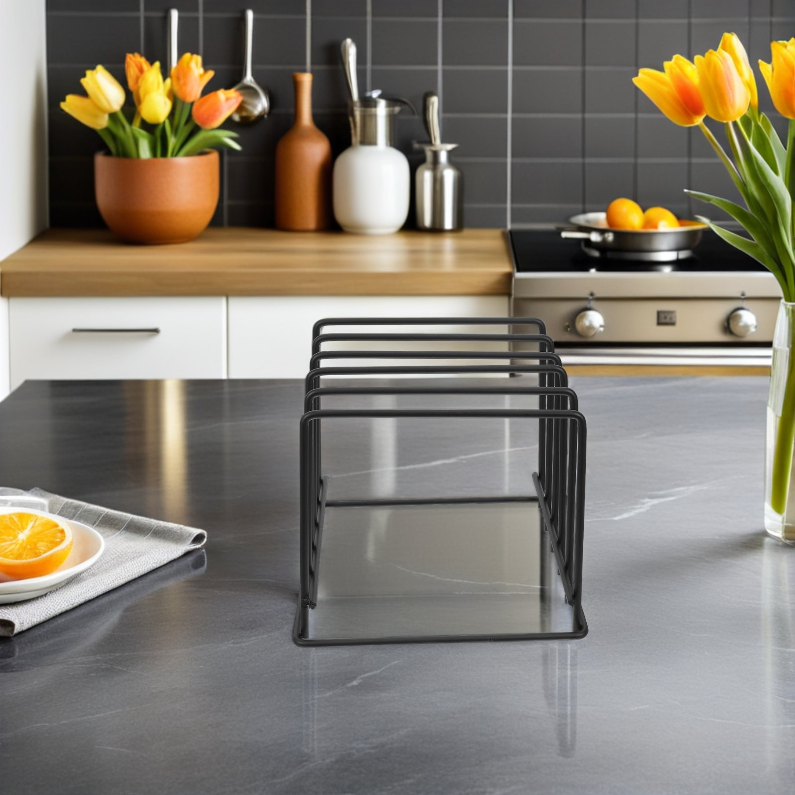 Food Storage Rack For Kitchen - Snijplankrek Heavy Duty keukenorganizer Verticale opbergruimte