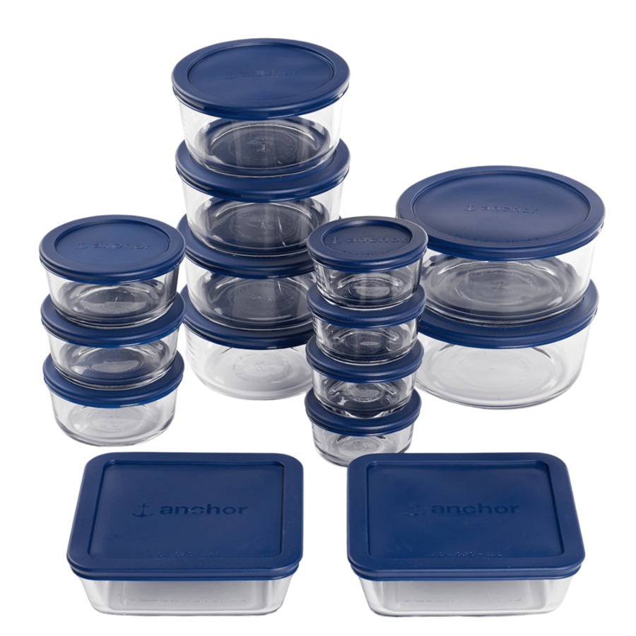 Food Storage Glass Set - Glazen voedselbewaarcontainers met SnapFit deksels, 30-delige