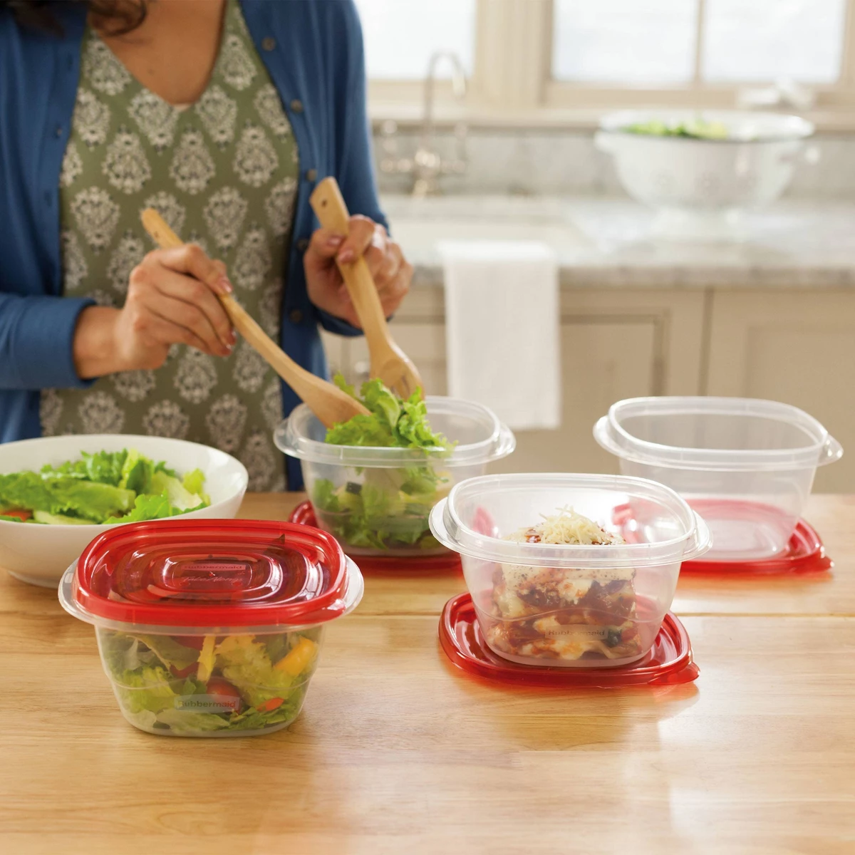 Food Storage Lid - 4pk 5.2c TakeAlongs Diepe Vierkante Voedselbewaarcontainers