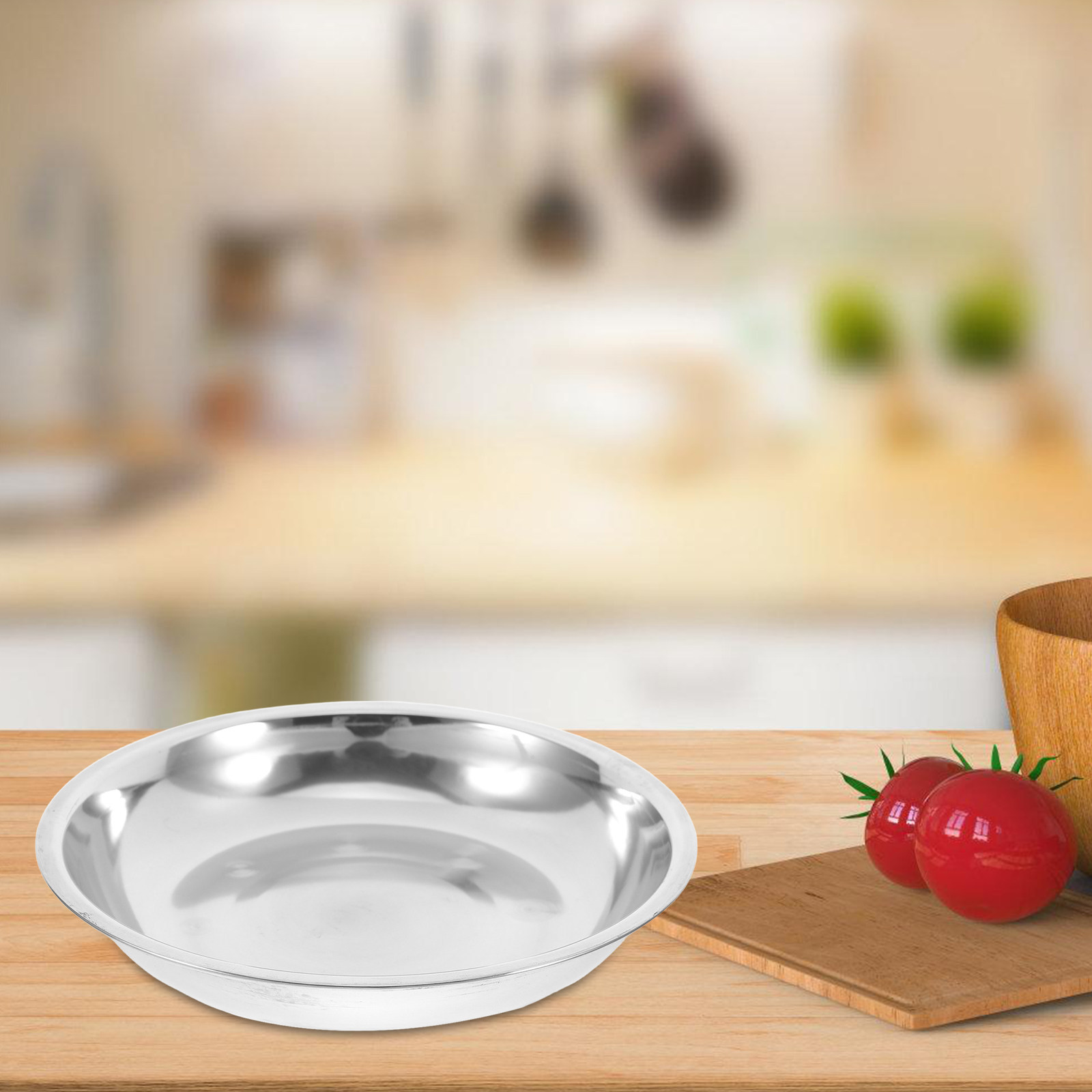 Storage Food Tray - 6 stuks gladde rand roestvrijstalen ronde