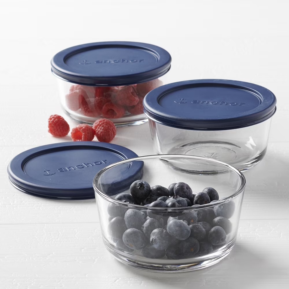 Food Storage Glass Set - Anchor Hocking glazen voedselbewaarcontainers met deksels,