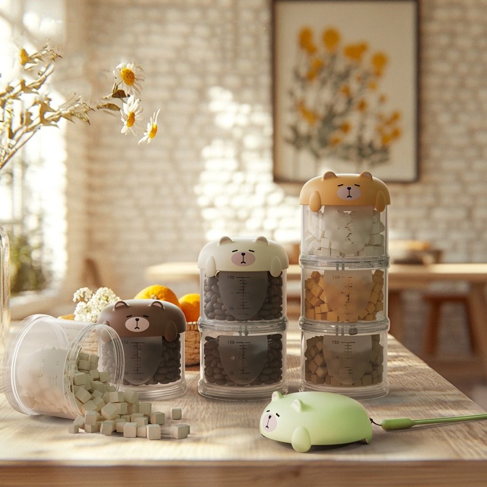 Food Storage Practices - Praktische Plastic Multi-Layer Kattenvoerdoos Vochtbestendig Leuke