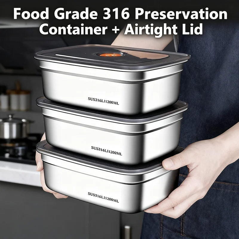Food Storage Camping - Ruime capaciteit roestvrijstalen lekbestendige, afsluitbare bentobox,
