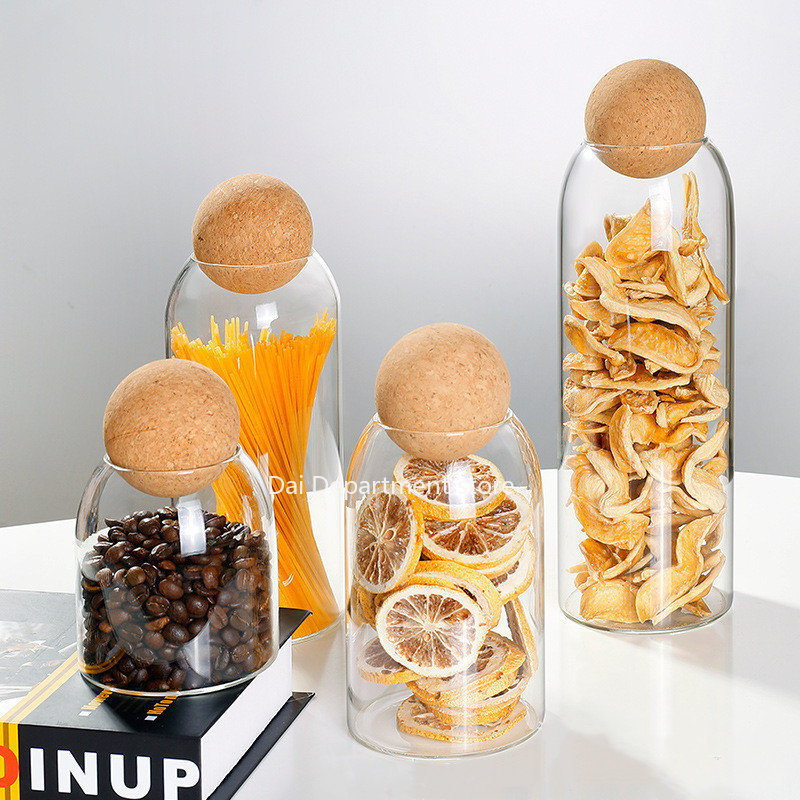 Food Storage Practices - Clear Praktische Hout Kurk Glazen Fles