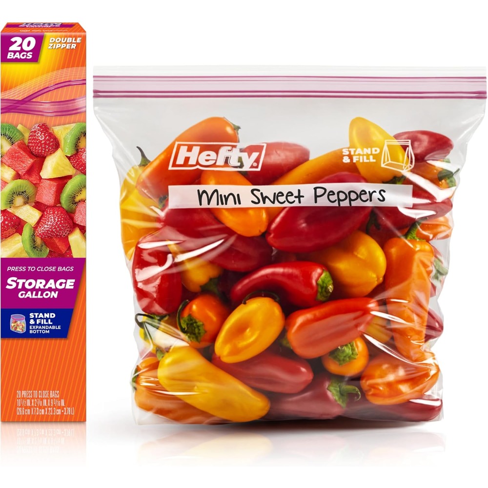 Food Storage Zipper - Drukknop sluitzakken, gallonformaat, voor voedselbewaring, vershoudend,