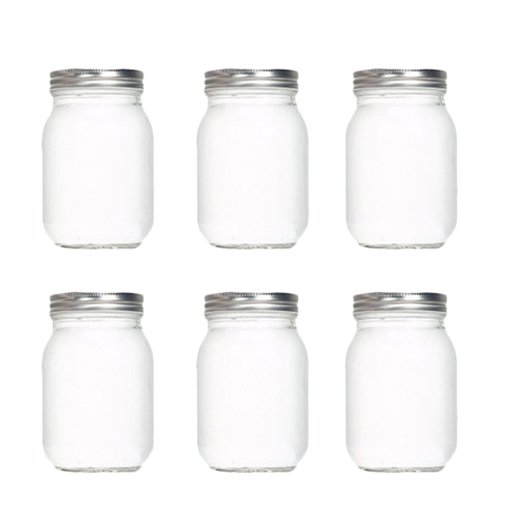 Food Storage Jars Airtight - 6 stuks transparante ronde glazen potten