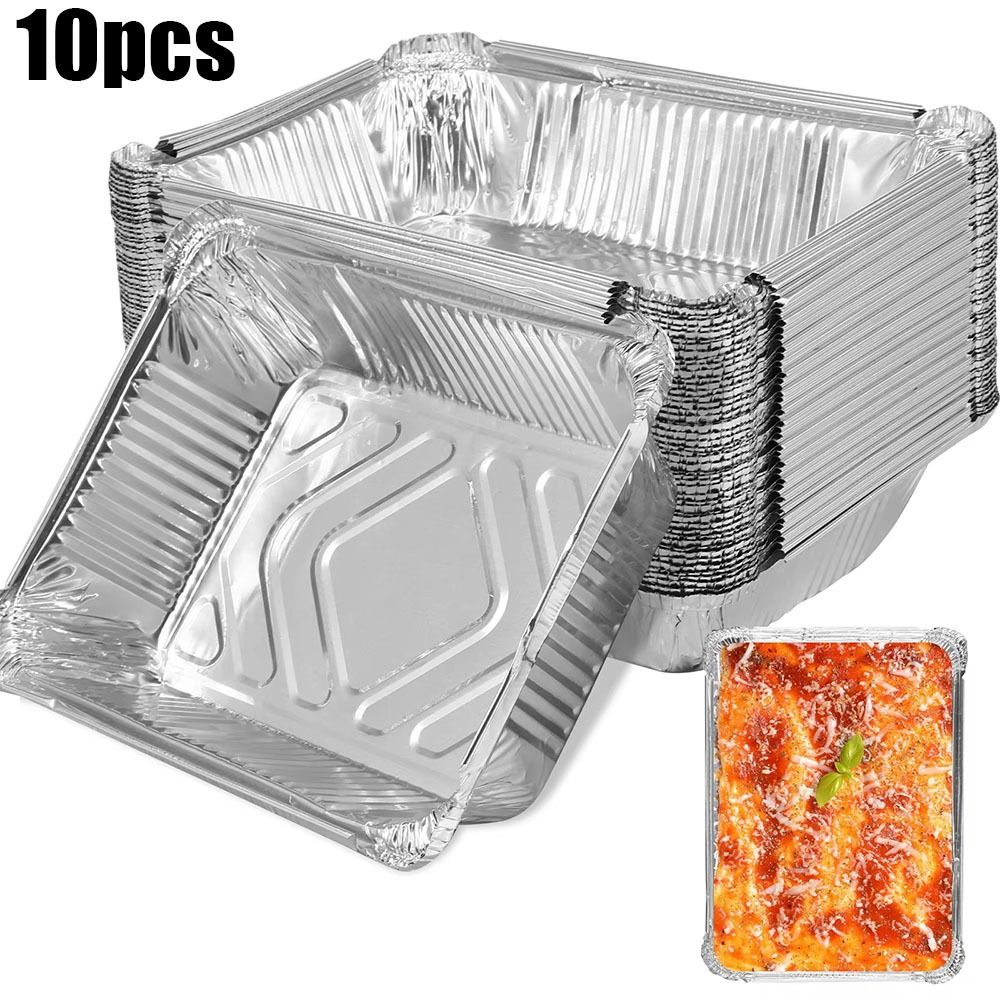 Storage Food Tray - 10 STKS Wegwerp Aluminiumfolie Voedselopslagcontainers Oven
