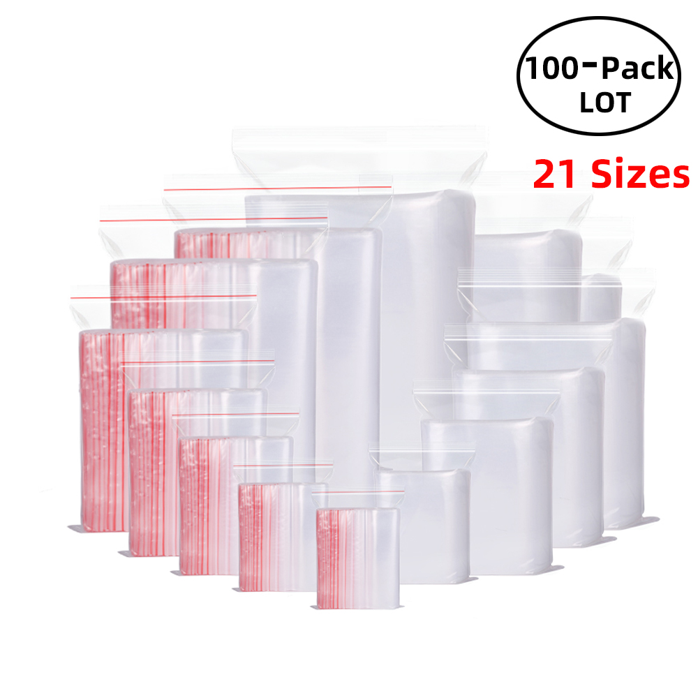 Food Storage Zipper - 100 stks/pak Hersluitbare Zip Lock Zakken