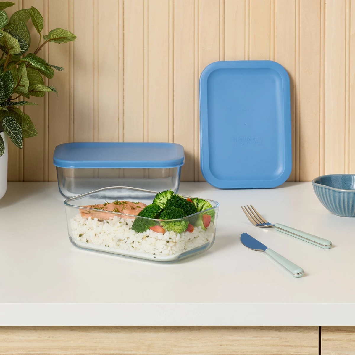 Food Storage Glass Set - 4-delige (set van 2) 4c rechthoekige