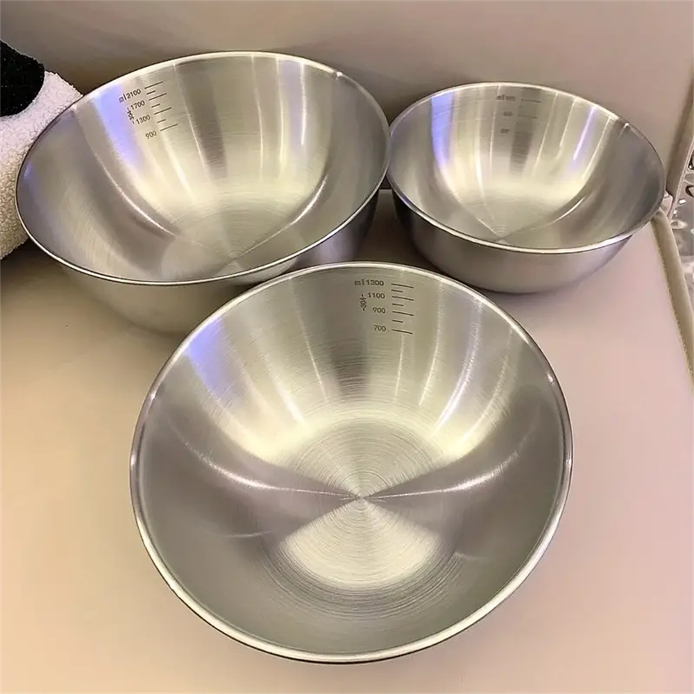 Food Storage Large - 1-3-delige RVS kommenset met weegschaal voor
