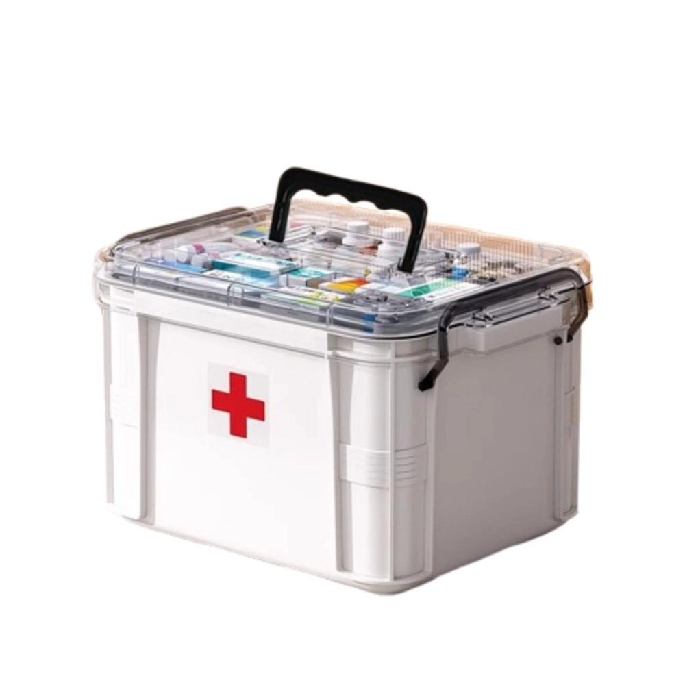 Food Storage Emergency - Medicijnopbergdoos met dubbele lagen, kunststof met
