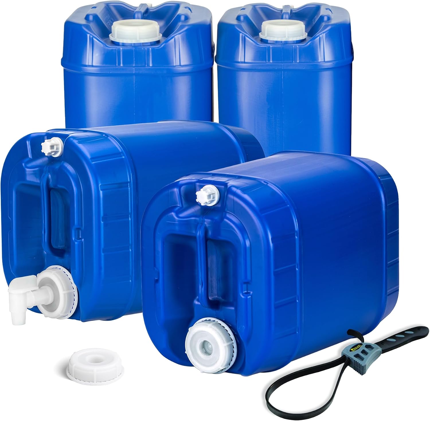 Food Storage Camping - Stapelbare noodwateropslagcontainers, zes-pack vijf gallon watertanks