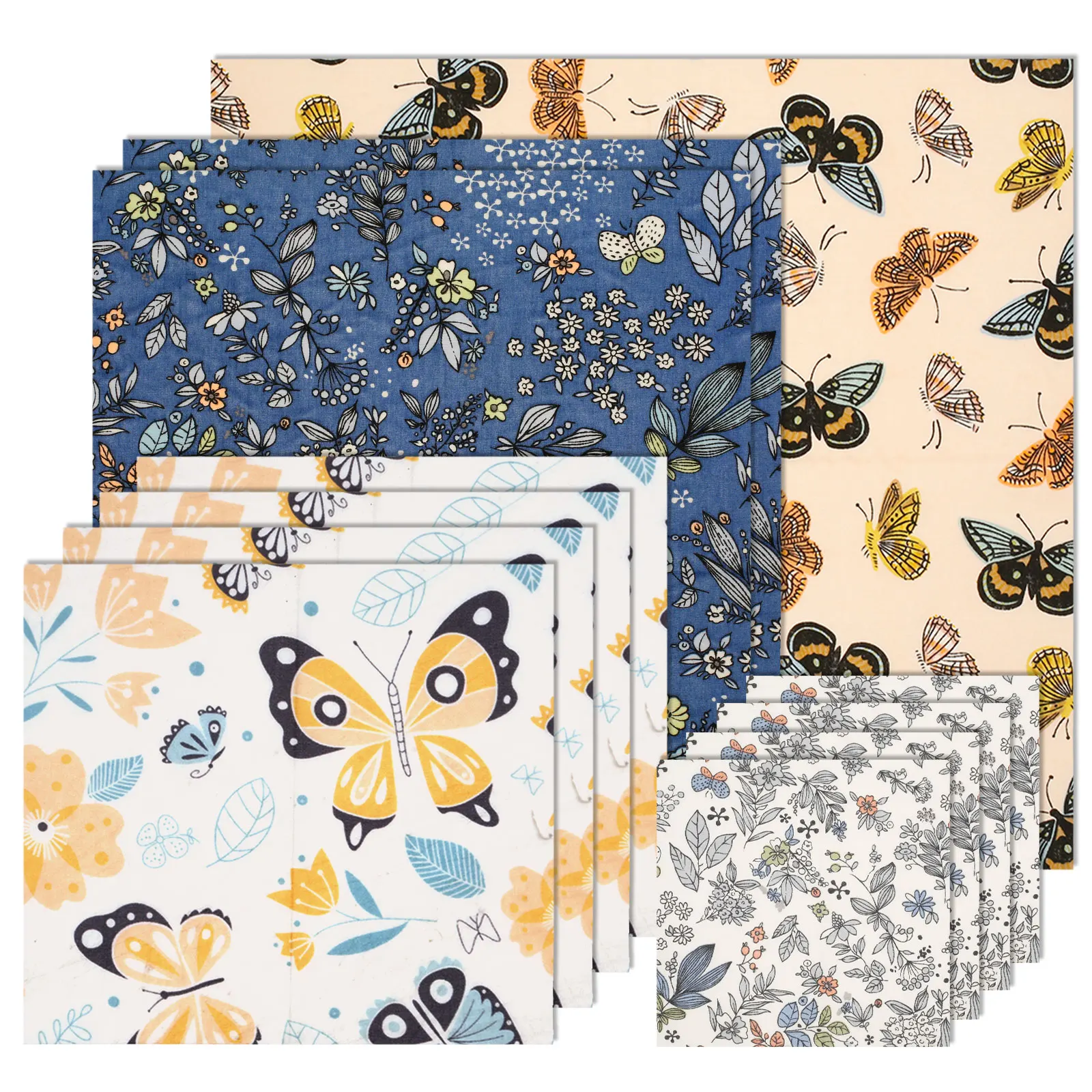 Beeswax Food Wrap - 11-delige bijenwas voedselverpakkingsset, herbruikbaar, milieuvriendelijk, biologisch