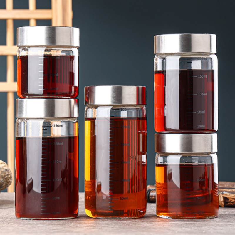 Food Storage Glass Set - 2 Stuks 100-500 Ml Glazen Opslag
