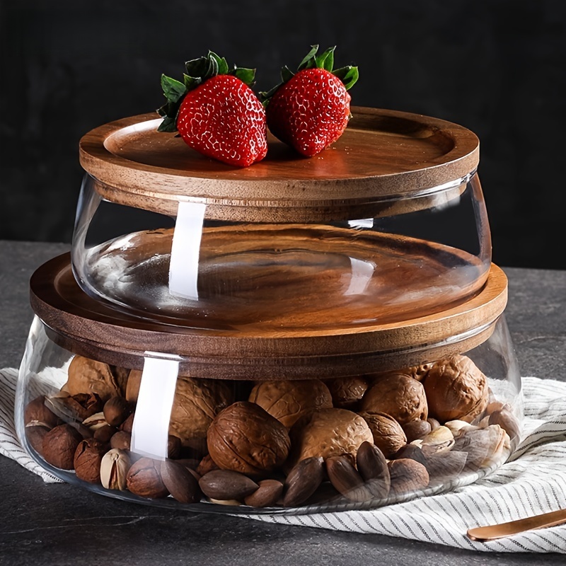 Food Storage Glass Set - Set van 2 glazen voorraadpotten met