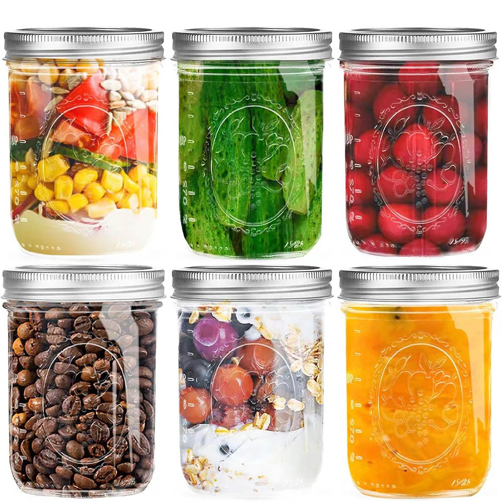 Mason Jar Wide Mouth - 16oz brede-mond Mason-potten met deksels, conservenpotten