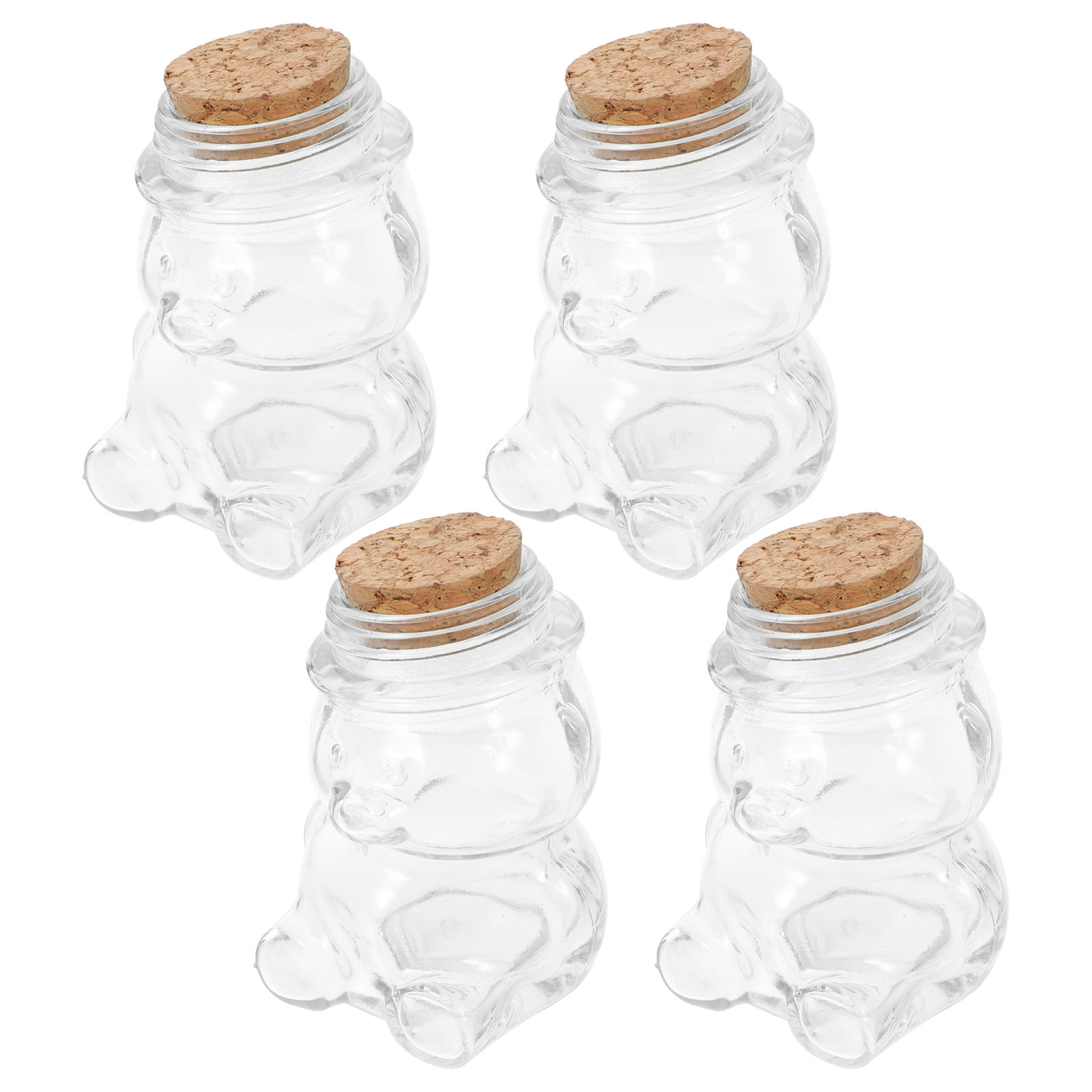 Food Storage Glass Set - 4-delige glazen snoepkruikenset, transparante luchtdichte voedselbewaarcontainer