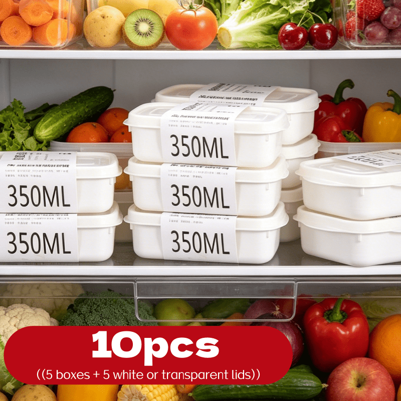 Food Storage Containers Set - 10-delige herbruikbare stapelbare voedselbewaarbox set, 5
