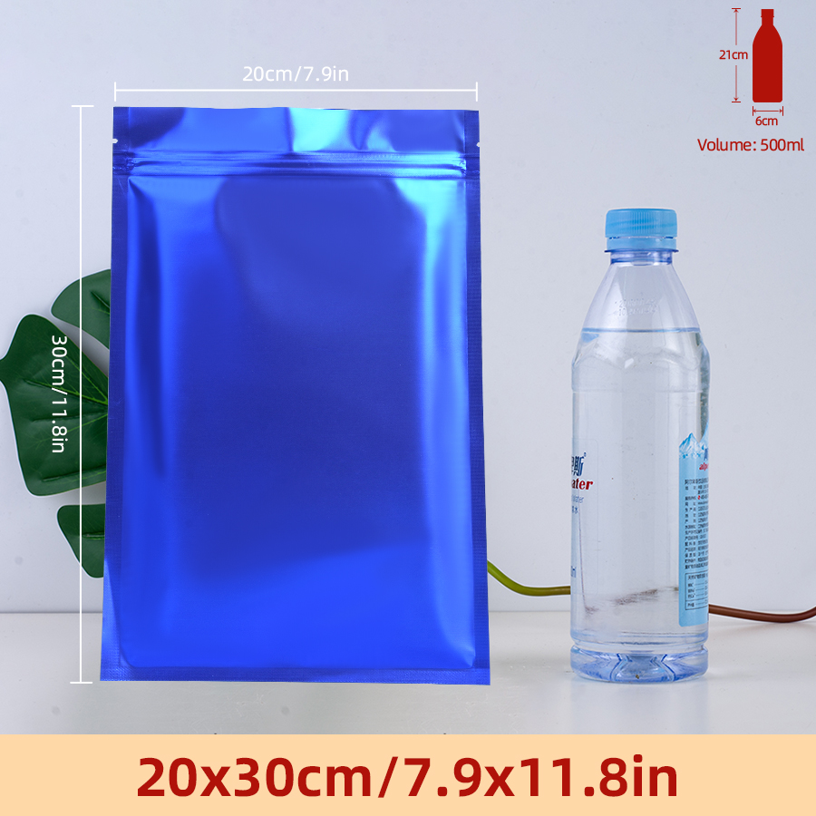 Food Storage Zipper - 100 stuks matte blauwe foliezakjes met
