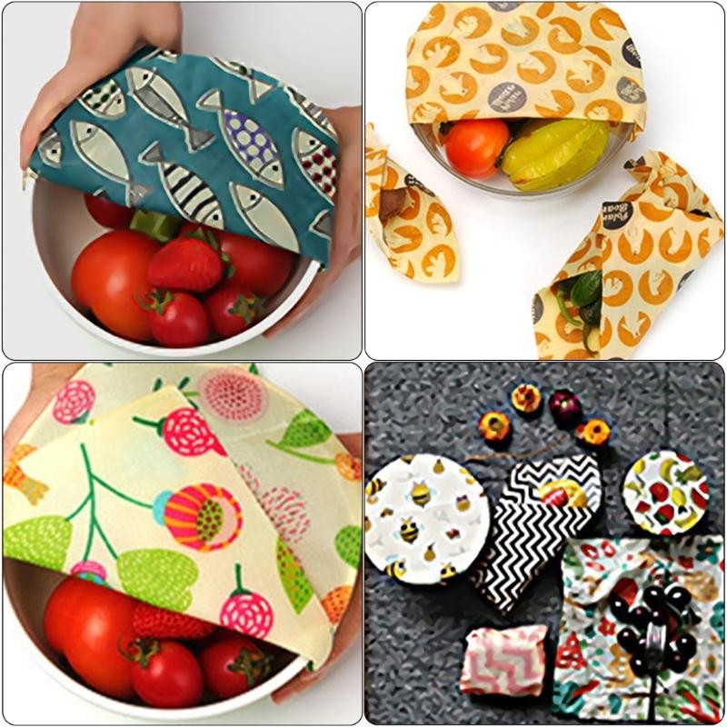 Beeswax Food Wrap - Praktische frisheidsbehoud bijenwasdoekenset 3-pack natuurlijk tot