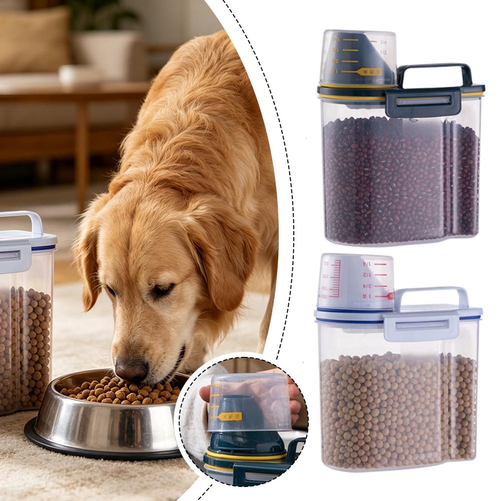 Food Storage Large - Plastic opbergcontainer voor huisdierenvoer met maatbeker,