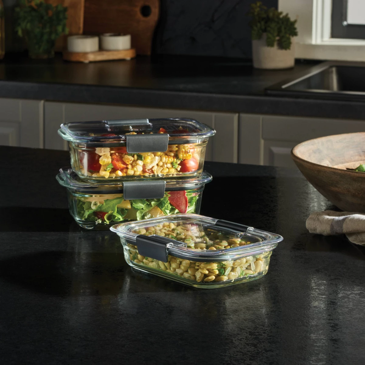 Food Storage Glass Set - Rubbermaid 6-delige (set van 3) Brilliance