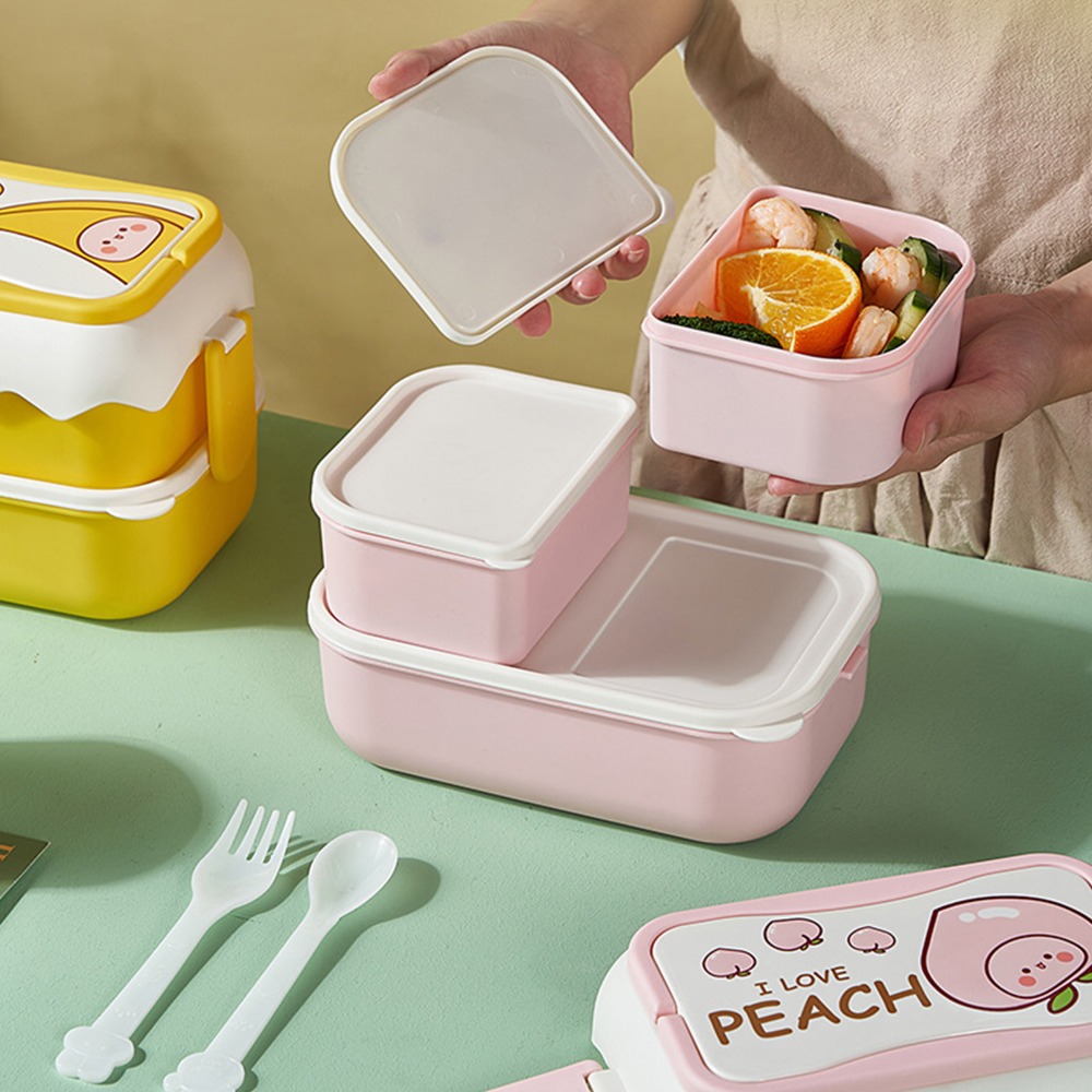 Food Storage Practices - Praktische lunchbox met 3 compartimenten, dubbellaags,