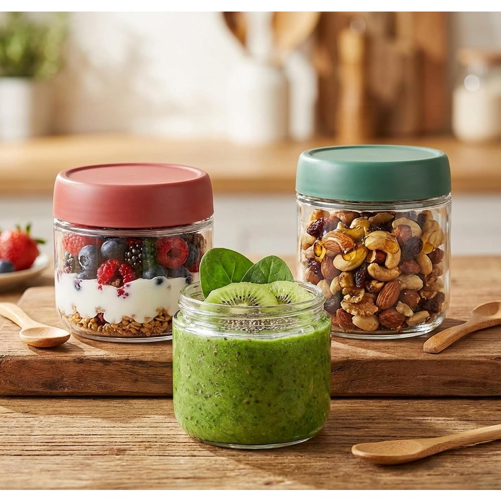 3-pack glazen potten van 10 oz - Food Storage Lid recensie en prijs