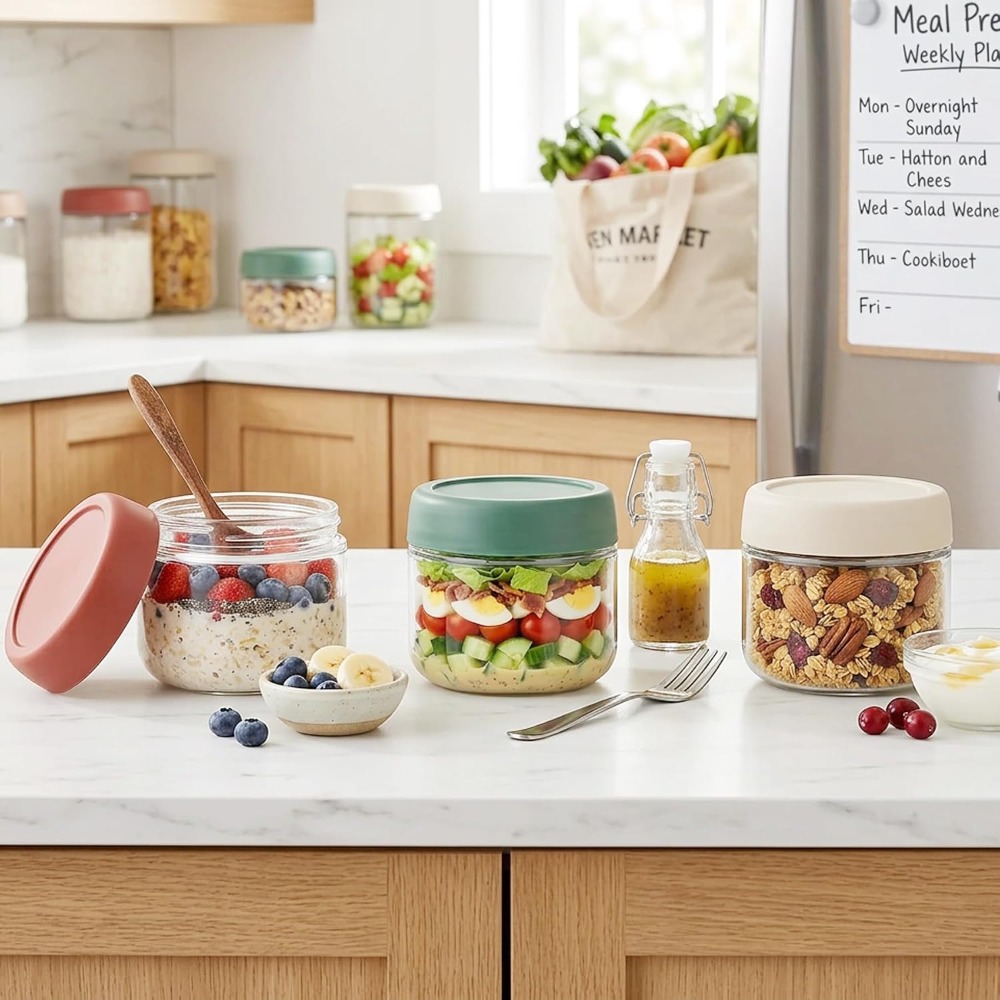 3-pack glazen potten van 10 oz - Food Storage Lid recensie en prijs