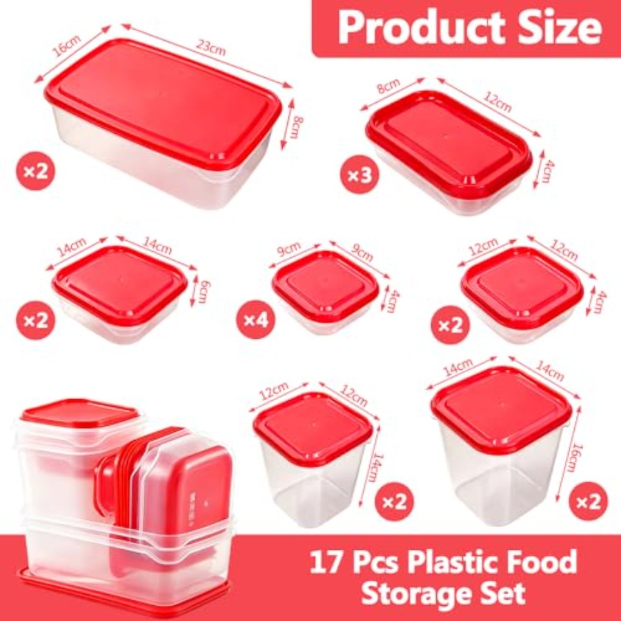 17-delige plastic voedselbewaa - Food Storage Containers Set recensie en prijs