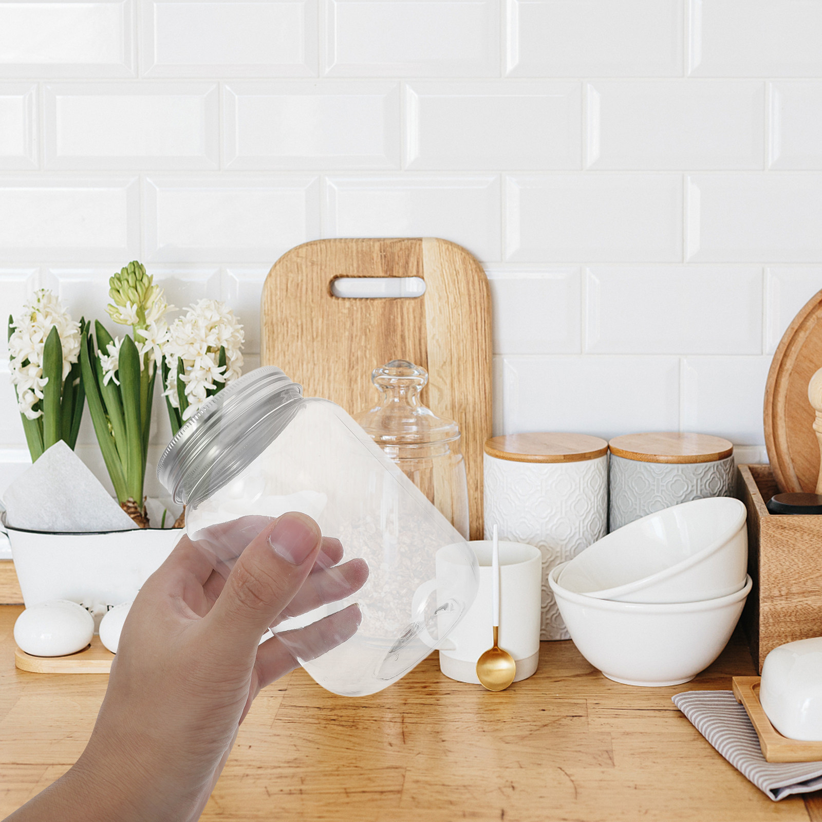 4 stuks doorzichtige plastic p - Food Storage Jars Airtight recensie en prijs