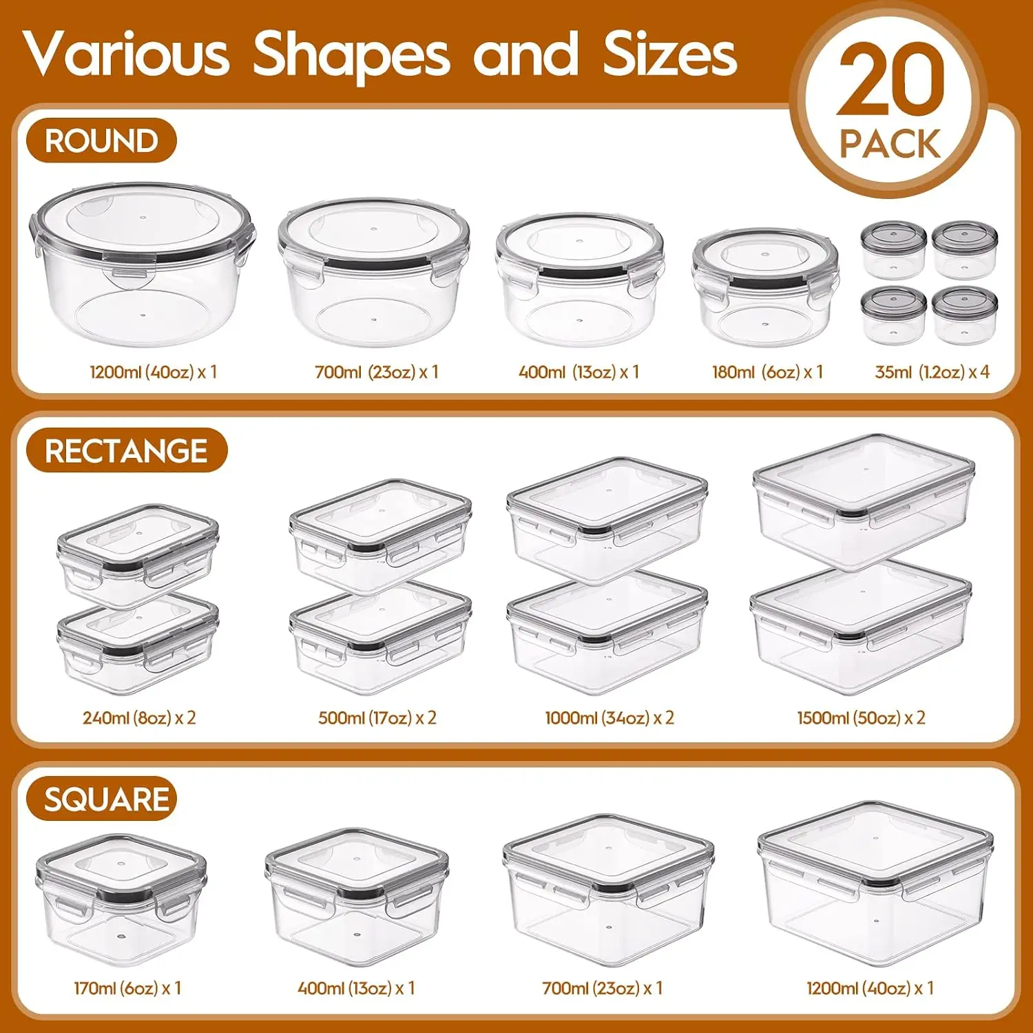 40 stuks voedselbewaarcontaine - Food Storage Glass Set recensie en prijs