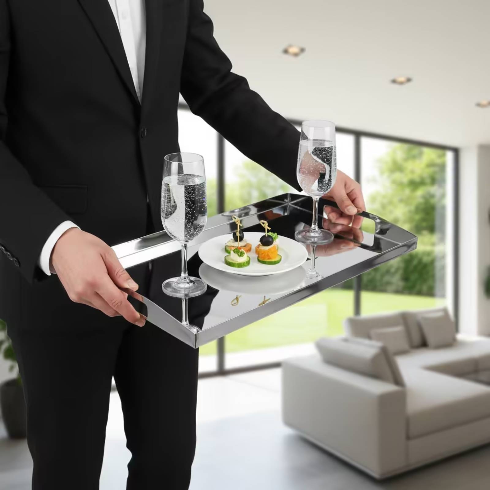 Roestvrijstalen dienblad Zilve - Storage Food Tray recensie en prijs