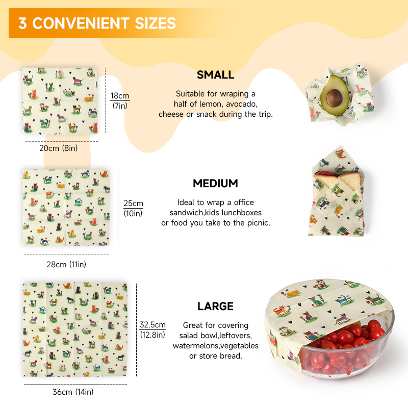 6 pakjes (2S. 2M, 2L) Herbruik - Beeswax Food Wrap recensie en prijs