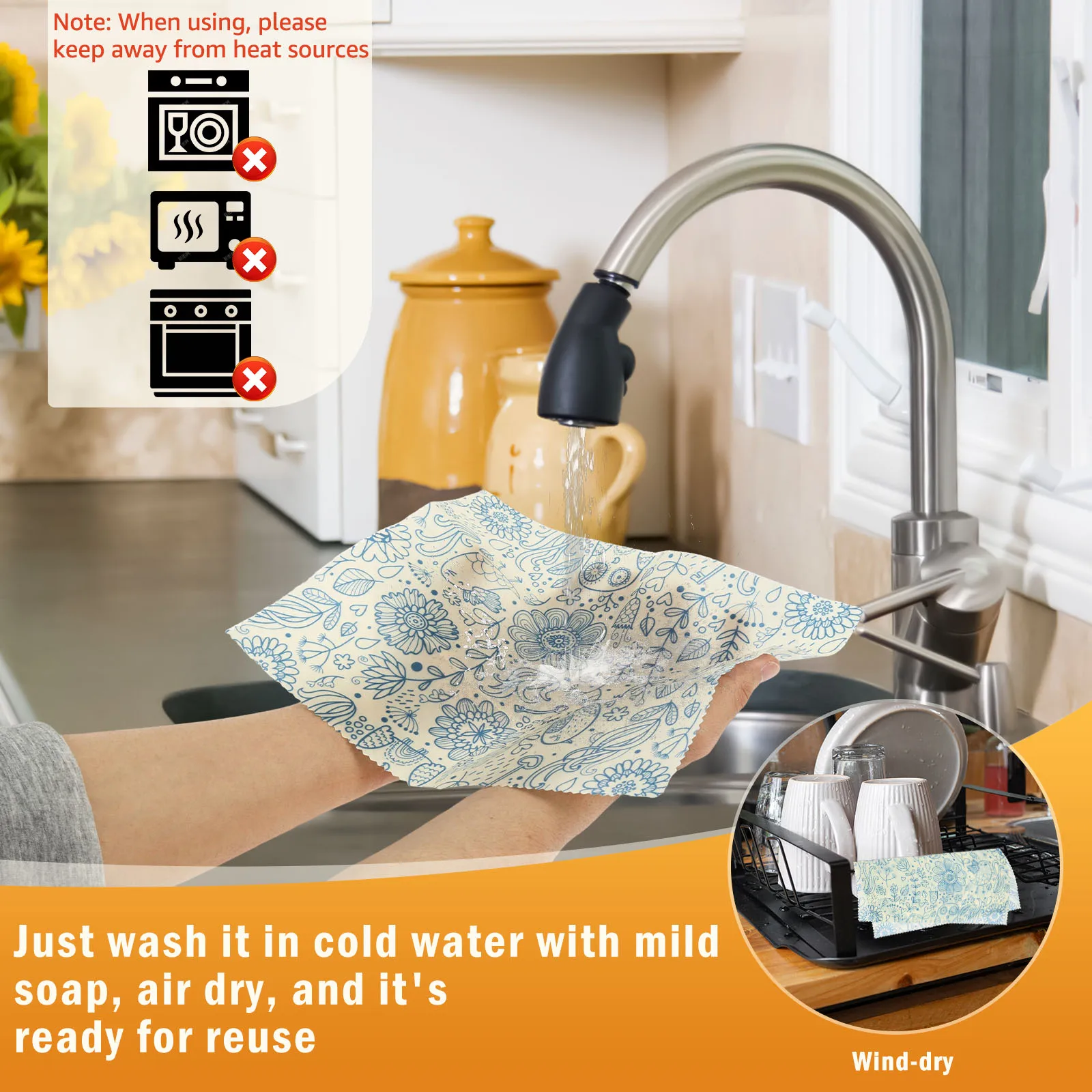 9 Stuks Biologische Bijenwas W - Beeswax Food Wrap recensie en prijs