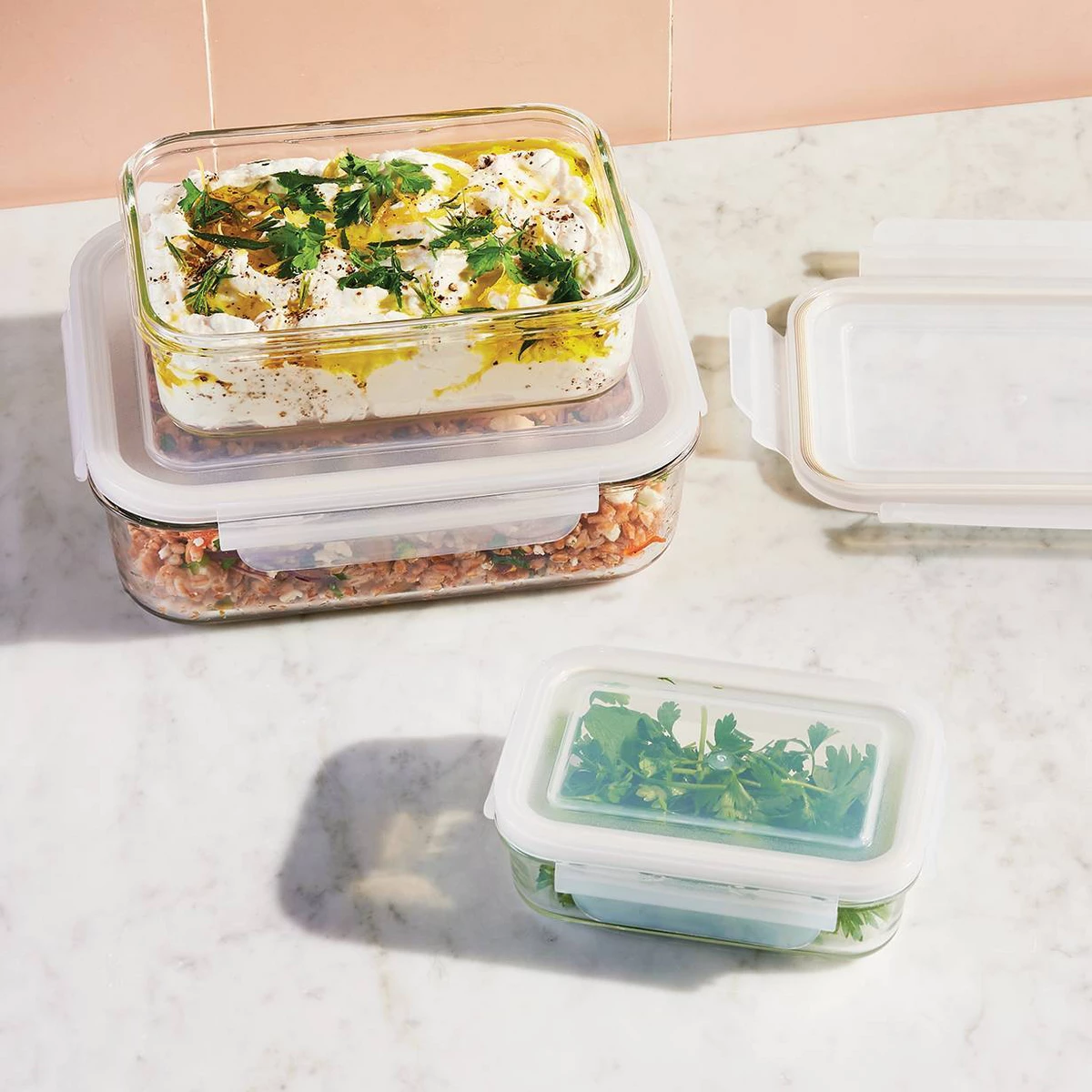 6-delige (set van 3) glazen vo - Food Storage Glass Set recensie en prijs