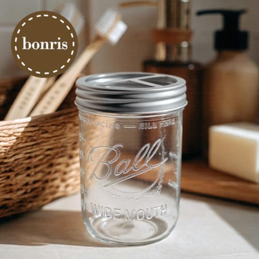 Tandenborstelhouder voor badka - Mason Jar Wide Mouth recensie en prijs