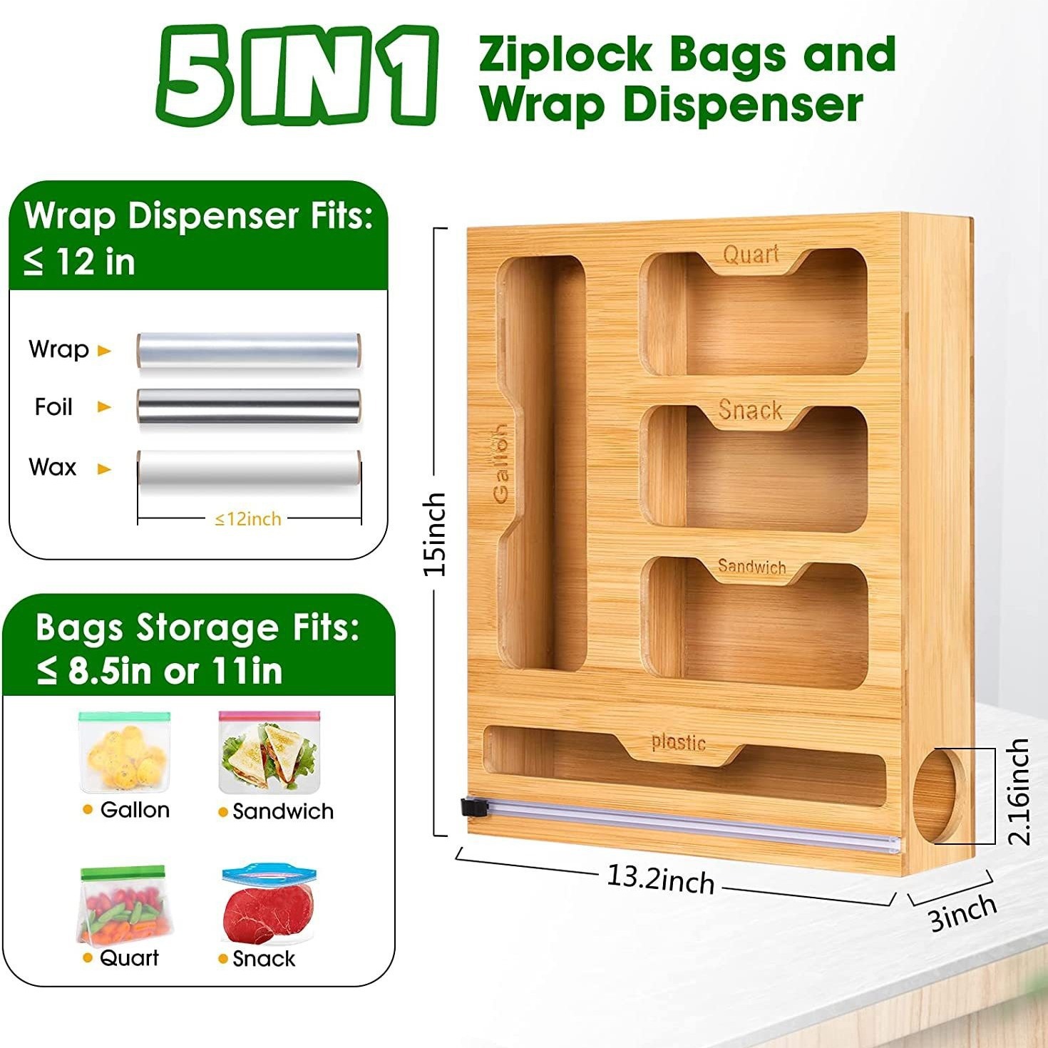 Bamboe Ziplock Voedselzakhoude - Food Storage Rack For Kitchen recensie en prijs