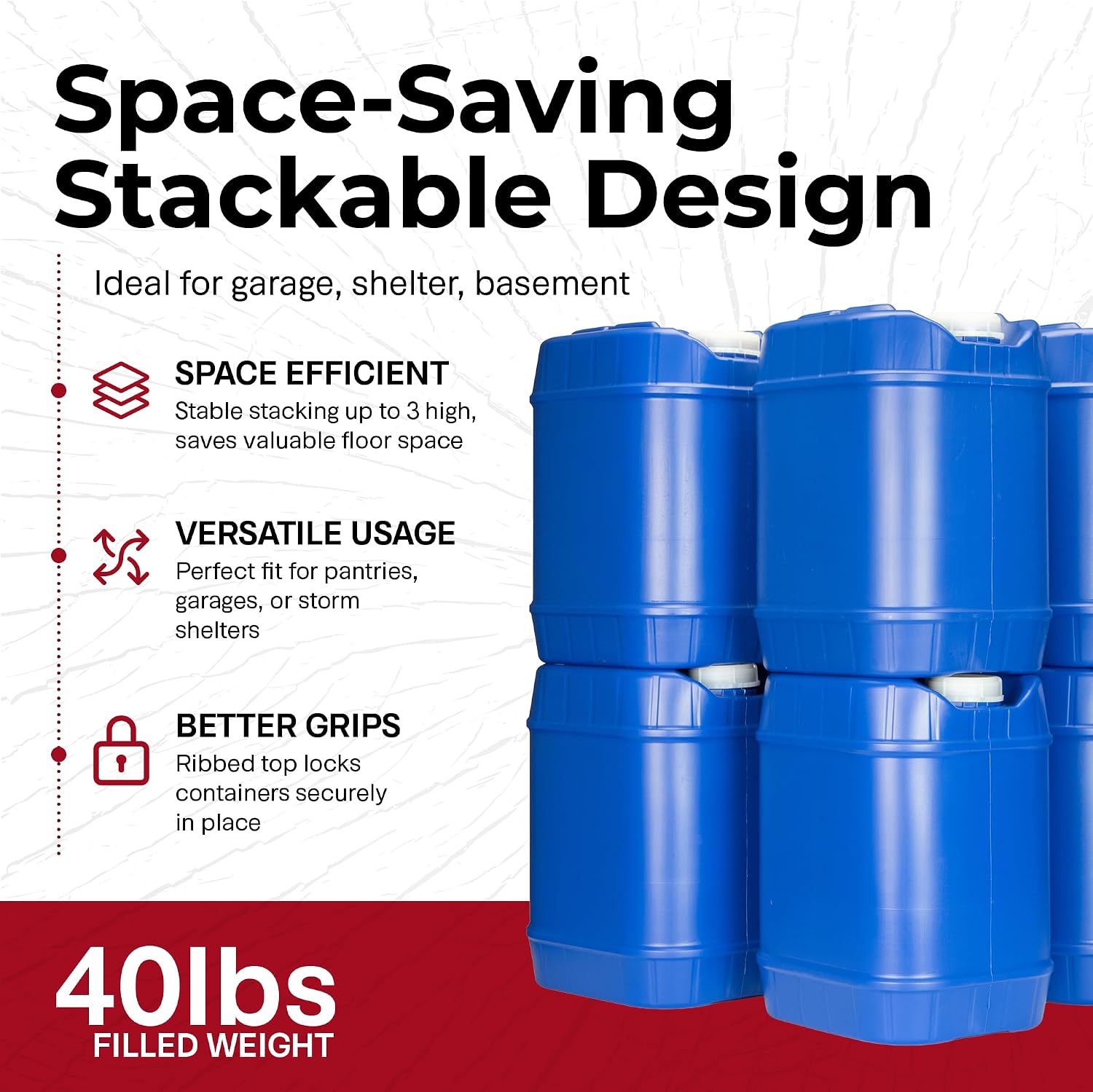 Stapelbare noodwateropslagcont - Food Storage Camping recensie en prijs