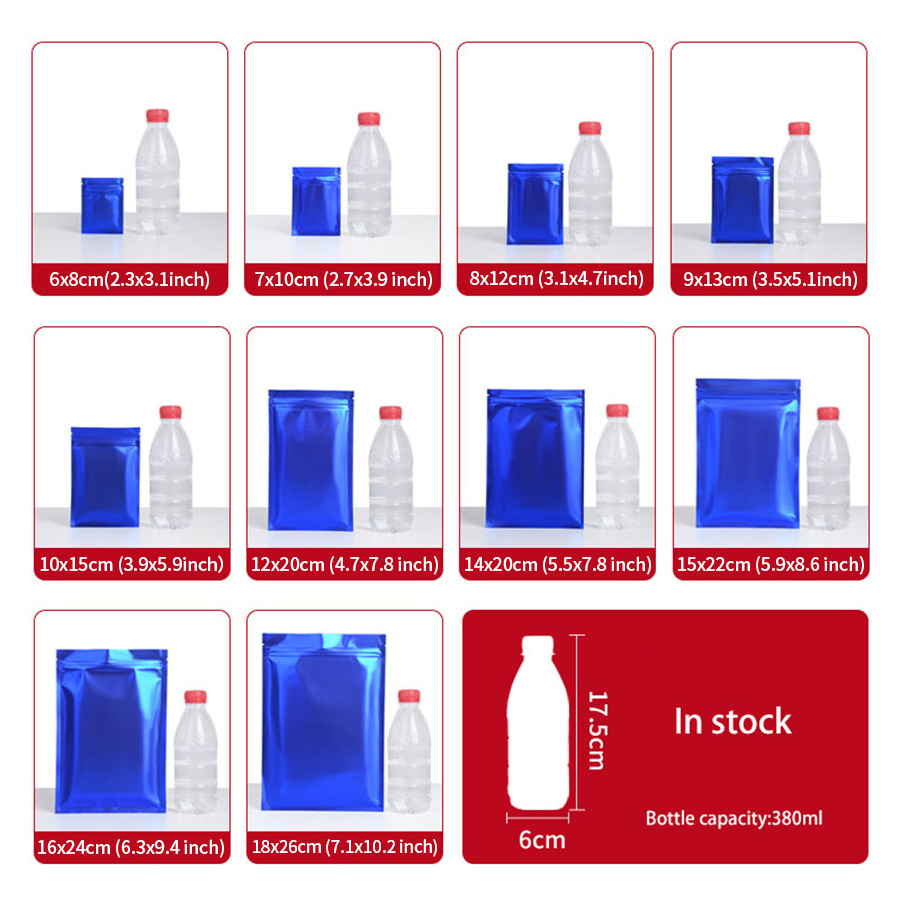 100 stuks matte blauwe folieza - Food Storage Zipper recensie en prijs