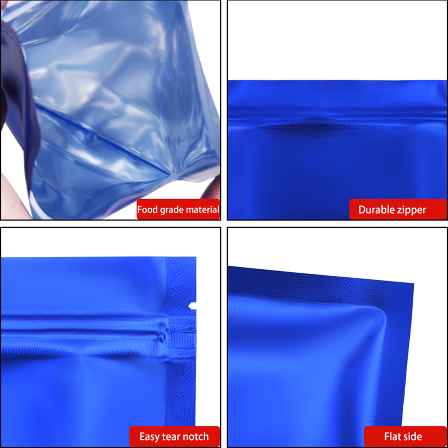100 stuks matte blauwe folieza - Food Storage Zipper recensie en prijs