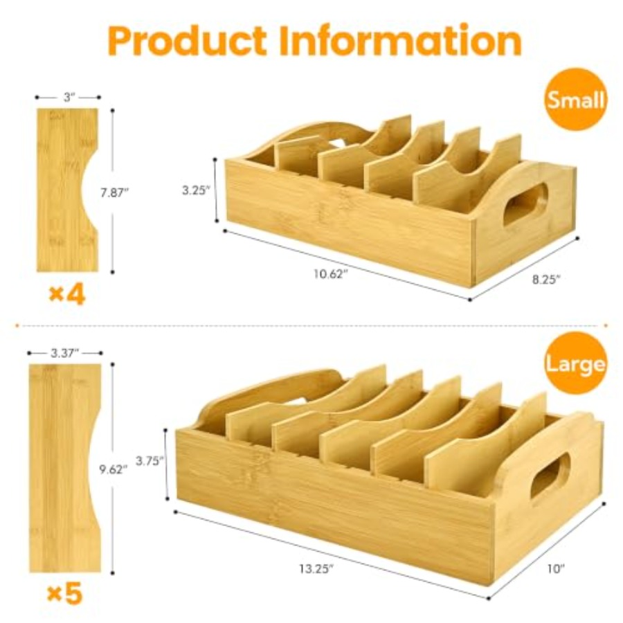 2-pack bamboe dekselorganizer, - Food Storage Lid recensie en prijs