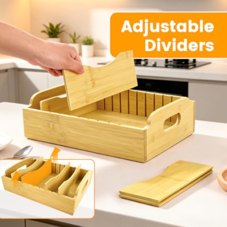 2-pack bamboe dekselorganizer, - Food Storage Lid recensie en prijs
