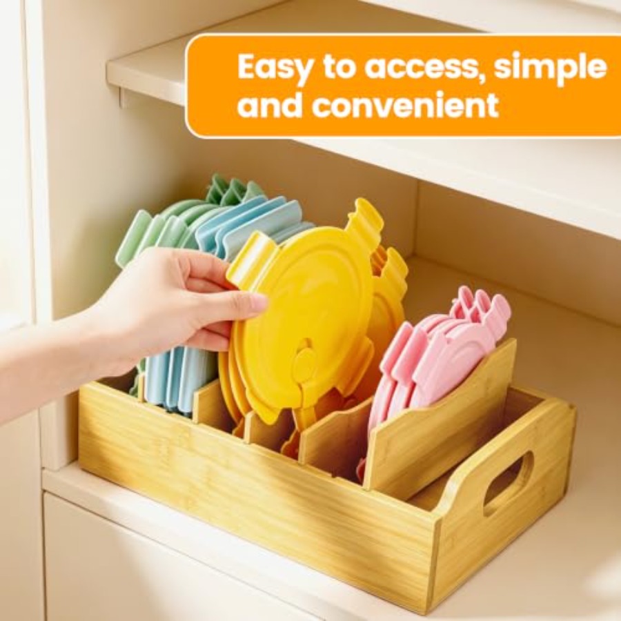 2-pack bamboe dekselorganizer, - Food Storage Lid recensie en prijs