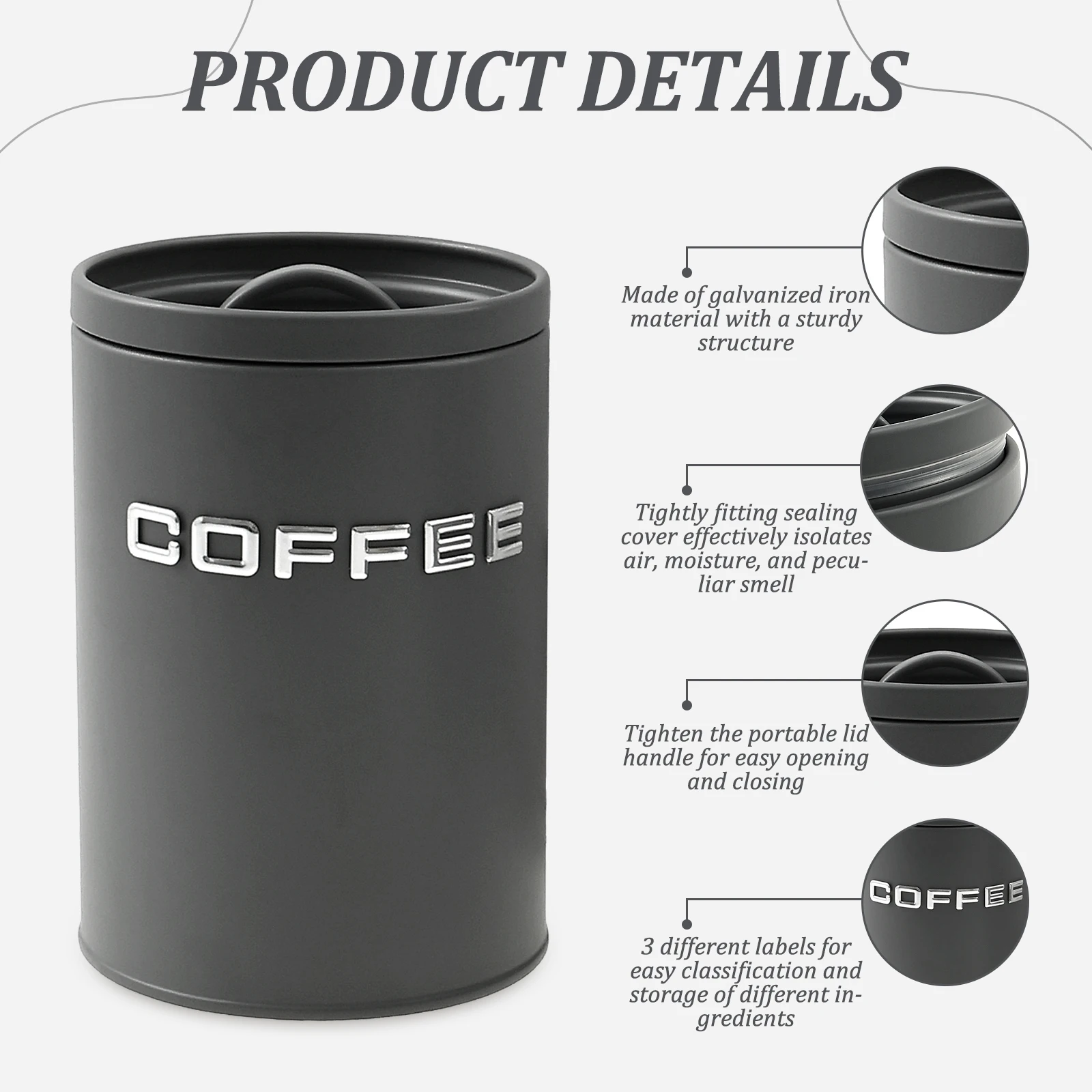 3-delige thee koffie suikerbus - Food Storage Jars Airtight recensie en prijs