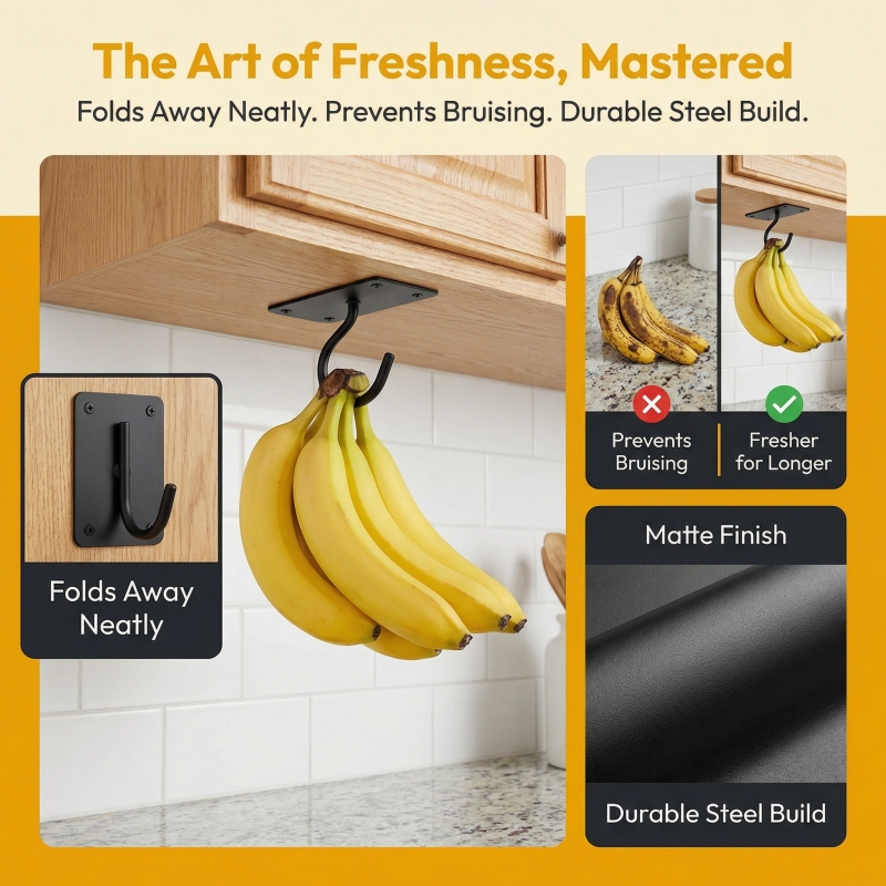 Zwart metalen zelfklevende ban - Food Storage Rack For Kitchen recensie en prijs