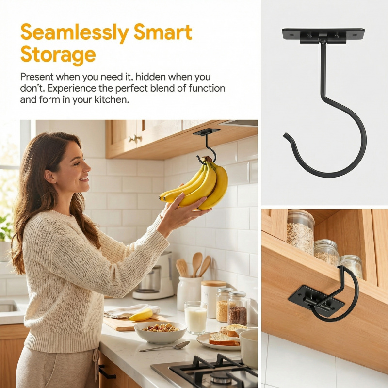 Zwart metalen zelfklevende ban - Food Storage Rack For Kitchen recensie en prijs